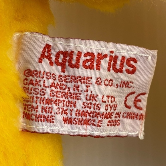 Russ Aquarius Bear Plush 7 inch Seated Yellow Teddy Bear - Picture 10 of 12